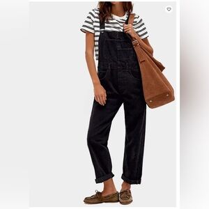 We The Free Black Denim Overalls